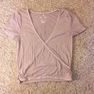American Eagle dusty pink cropped top